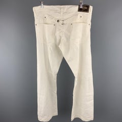 MOSCHINO JEANS Size 32 x 31 White Solid Linen Casual Pants