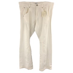 MOSCHINO JEANS Size 32 x 31 White Solid Linen Casual Pants