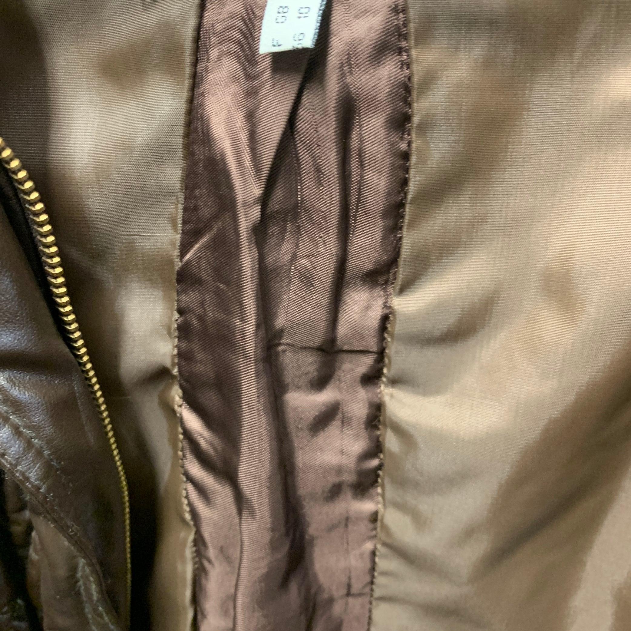 MOSCHINO JEANS Size 6 Brown Faux Leather Quilted Jacket For Sale 5