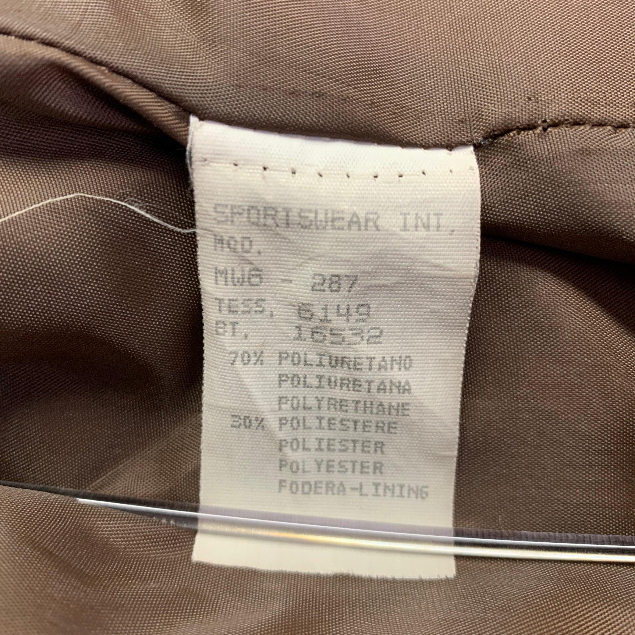 MOSCHINO JEANS Size 6 Brown Faux Leather Quilted Jacket For Sale 2