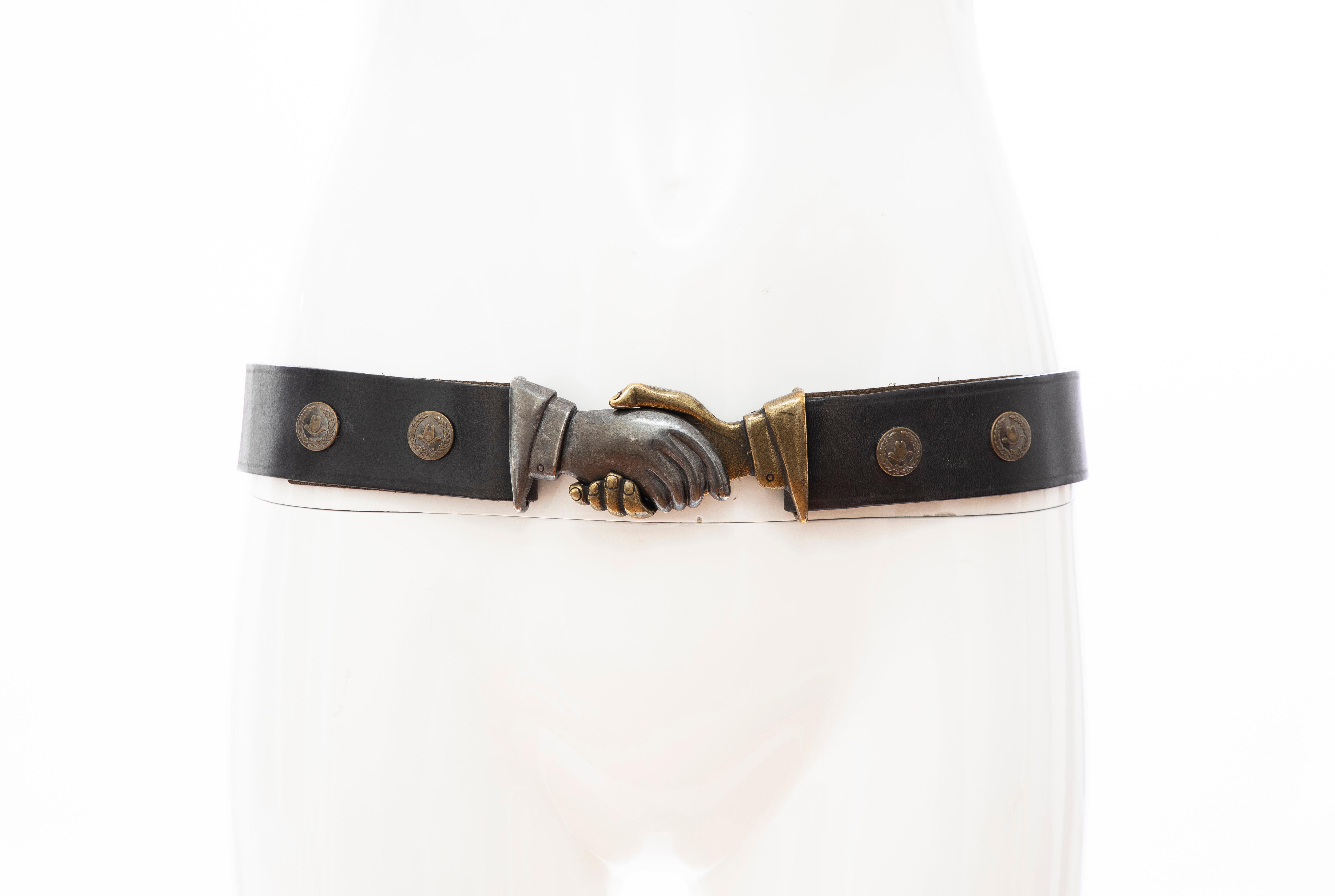 Moschino, Circa: 1990's,  leather belt with debossed 