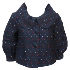 Moschino Jeans Taffeta Polka Dot Cropped Jacket