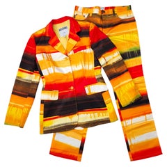 Moschino Jeans tailleur pantalone effetto pittura vintage 1990s