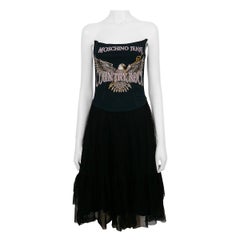 Moschino Jeans Vintage Country Rock Black Tulle Dress US Size 6