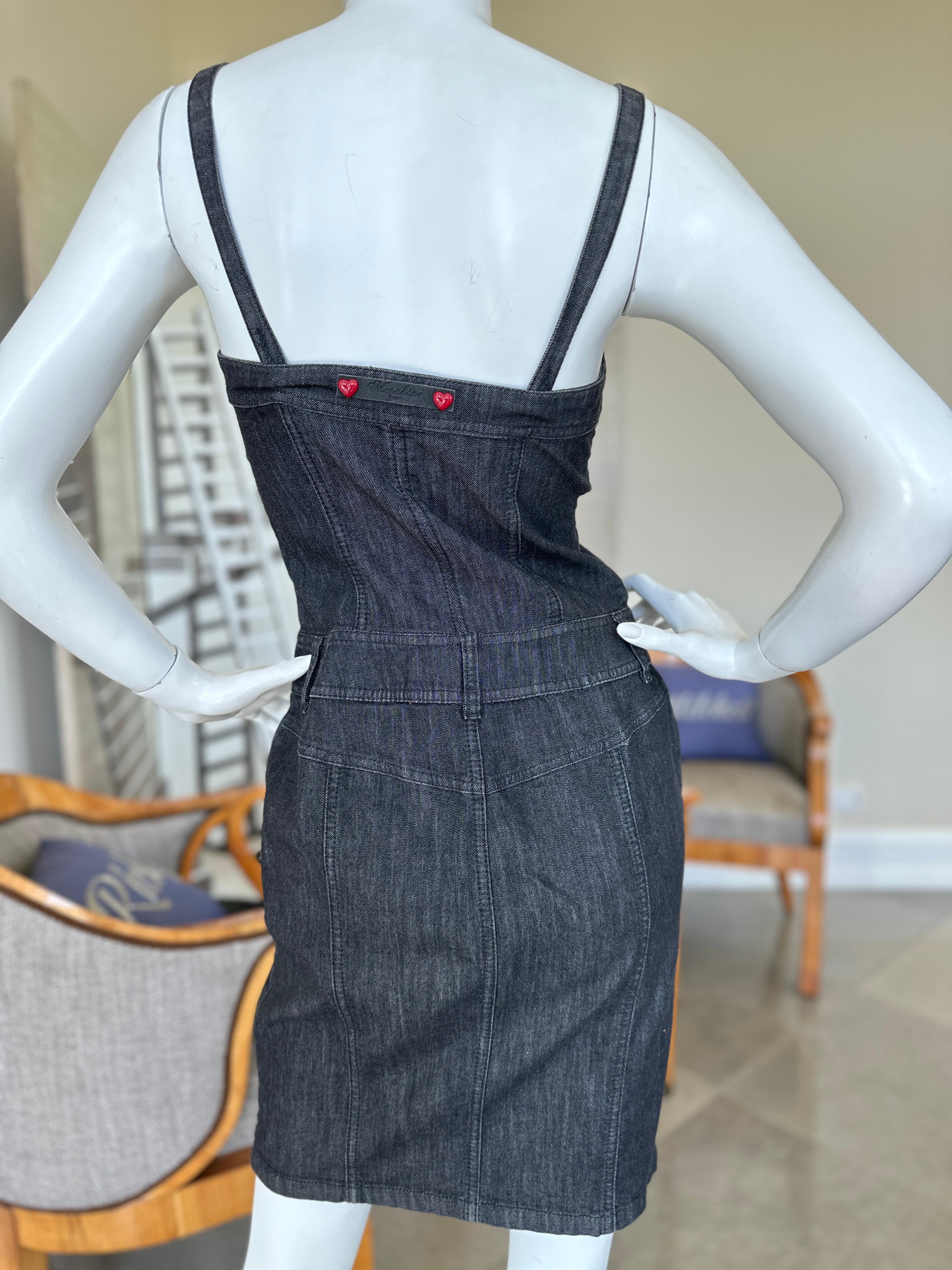 Moschino Jeans Vintage Denim Zip Front Dress For Sale 5