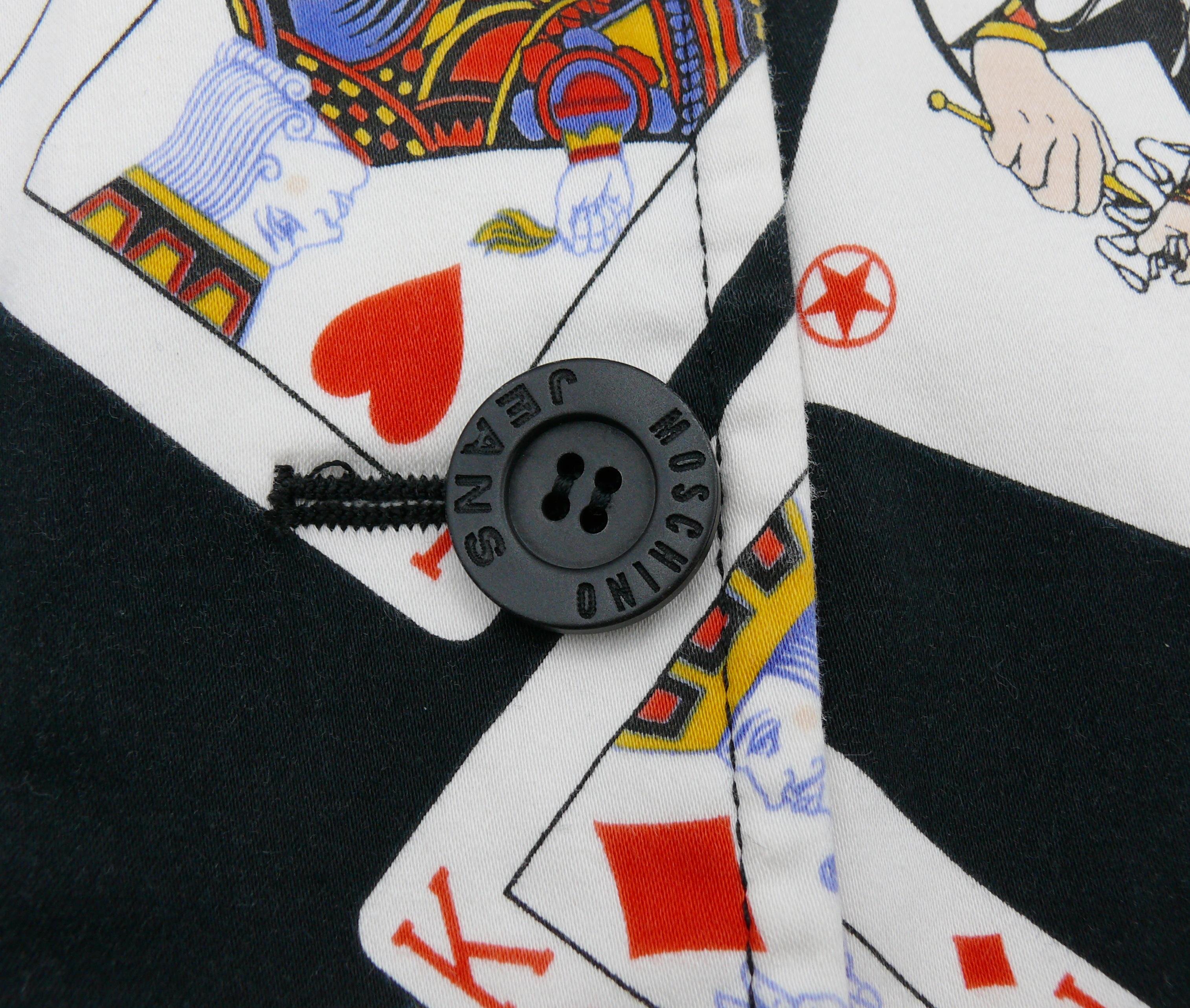 Gray Moschino Jeans Vintage Playing Card Print Supple Blazer US Size 12 For Sale