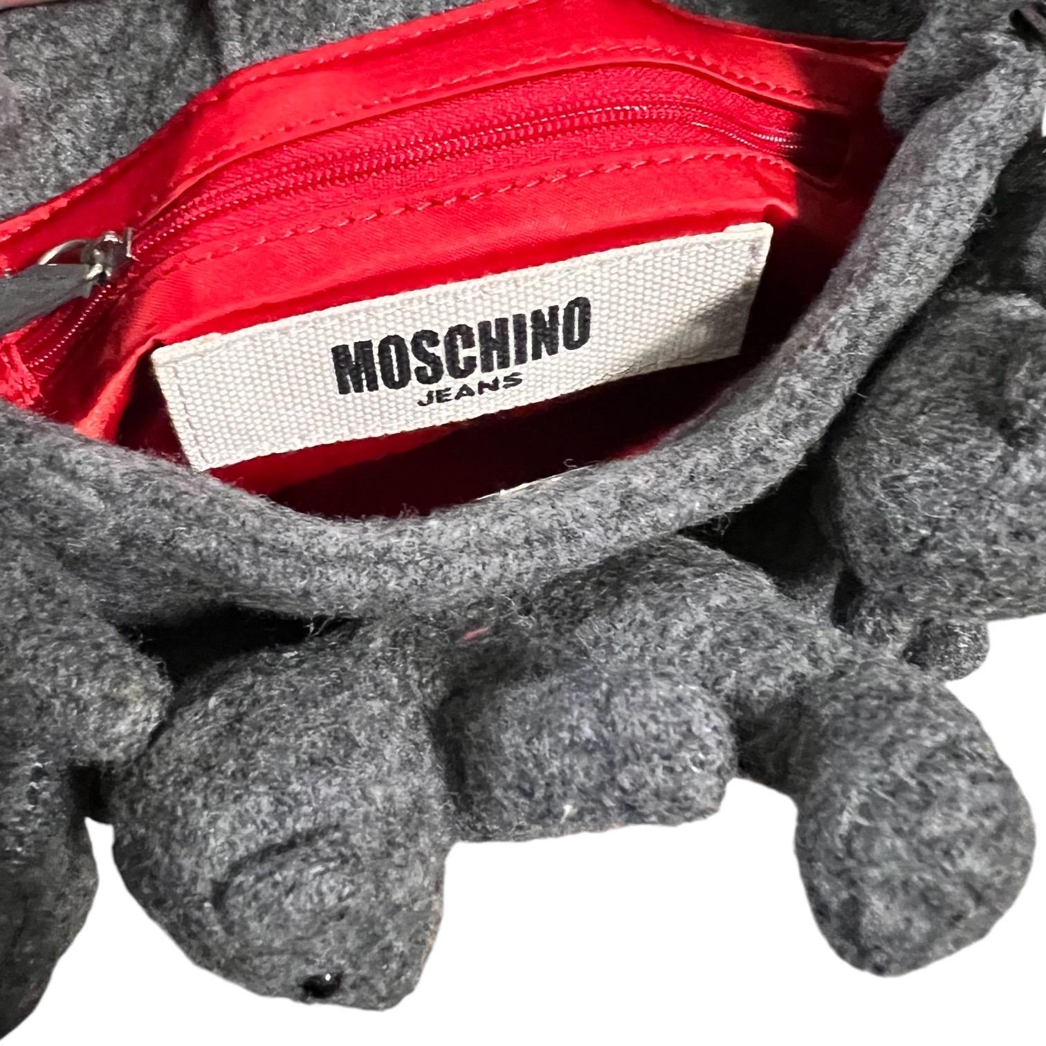 Moschino Jeans Vintage Teddy Bear Gray Bag 1