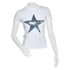 Moschino Jeans - T-shirt à manches courtes embelli d'étoiles en coton blanc M