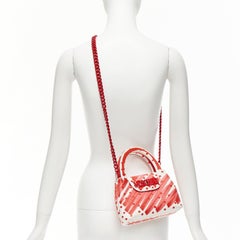 MOSCHINO Jeremy Scott 2019 Runway red white scribble marker crossbody bag