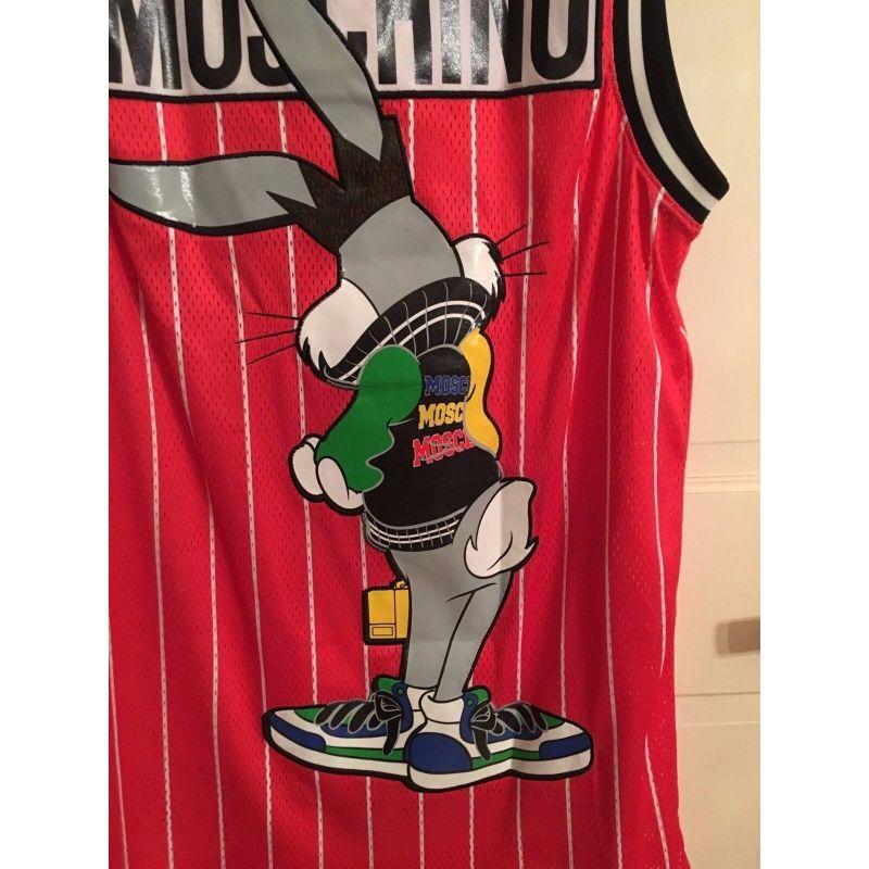 Moschino Jeremy Scott Bugs Bunny Tank Top Jersey Mini Dress Looney Tunes Medium For Sale 2