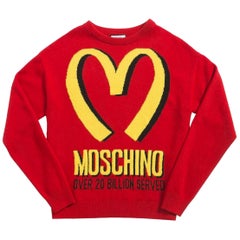 Vintage Moschino Jeremy Scott Golden Arches 20 Billion Served 1mj0120 Red Sweater