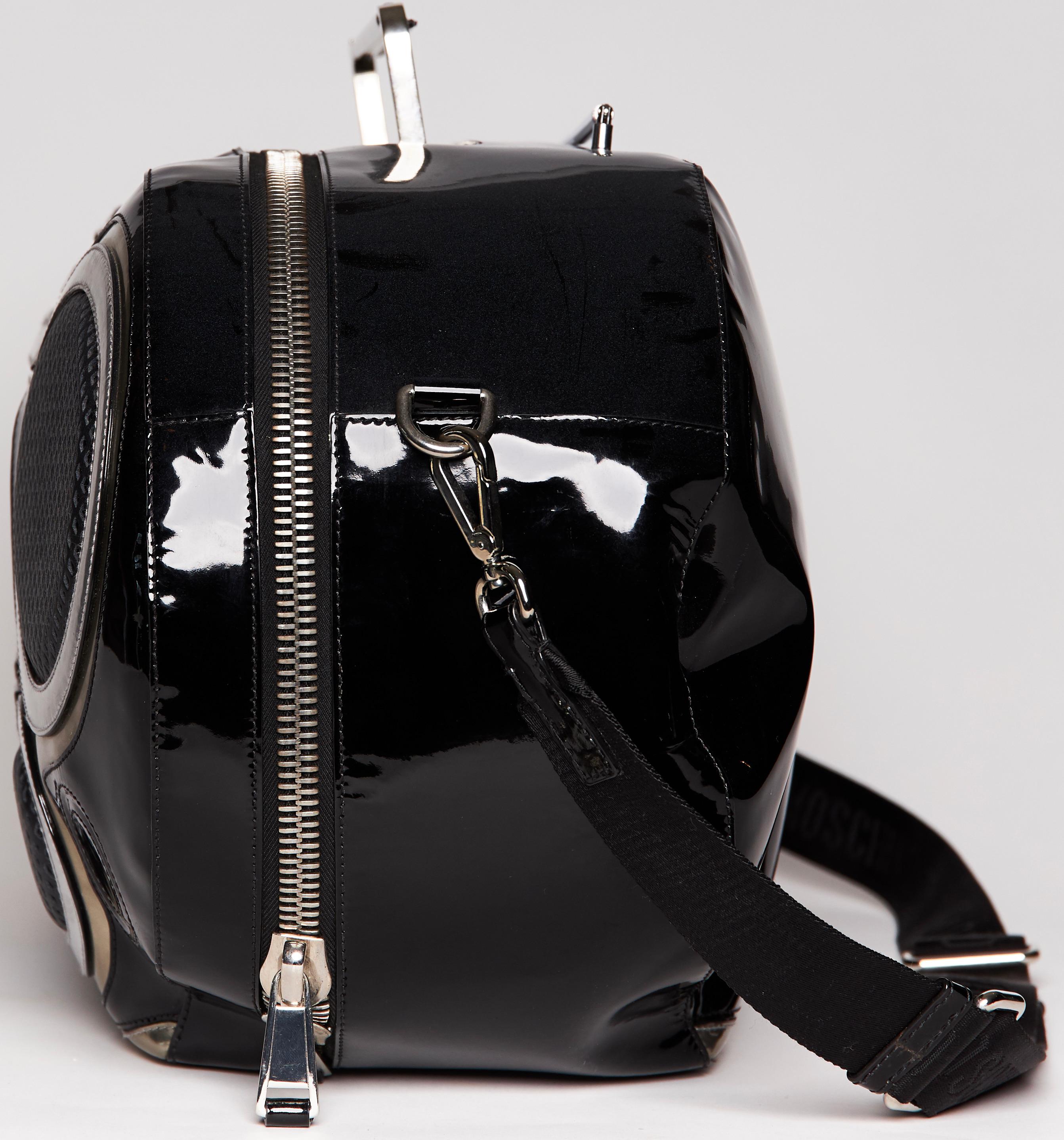 Moschino Jeremy Scott - Borsa oversize in pelle di vitello laminata con brevetto Boombox In condizioni buone a Montreal, Quebec