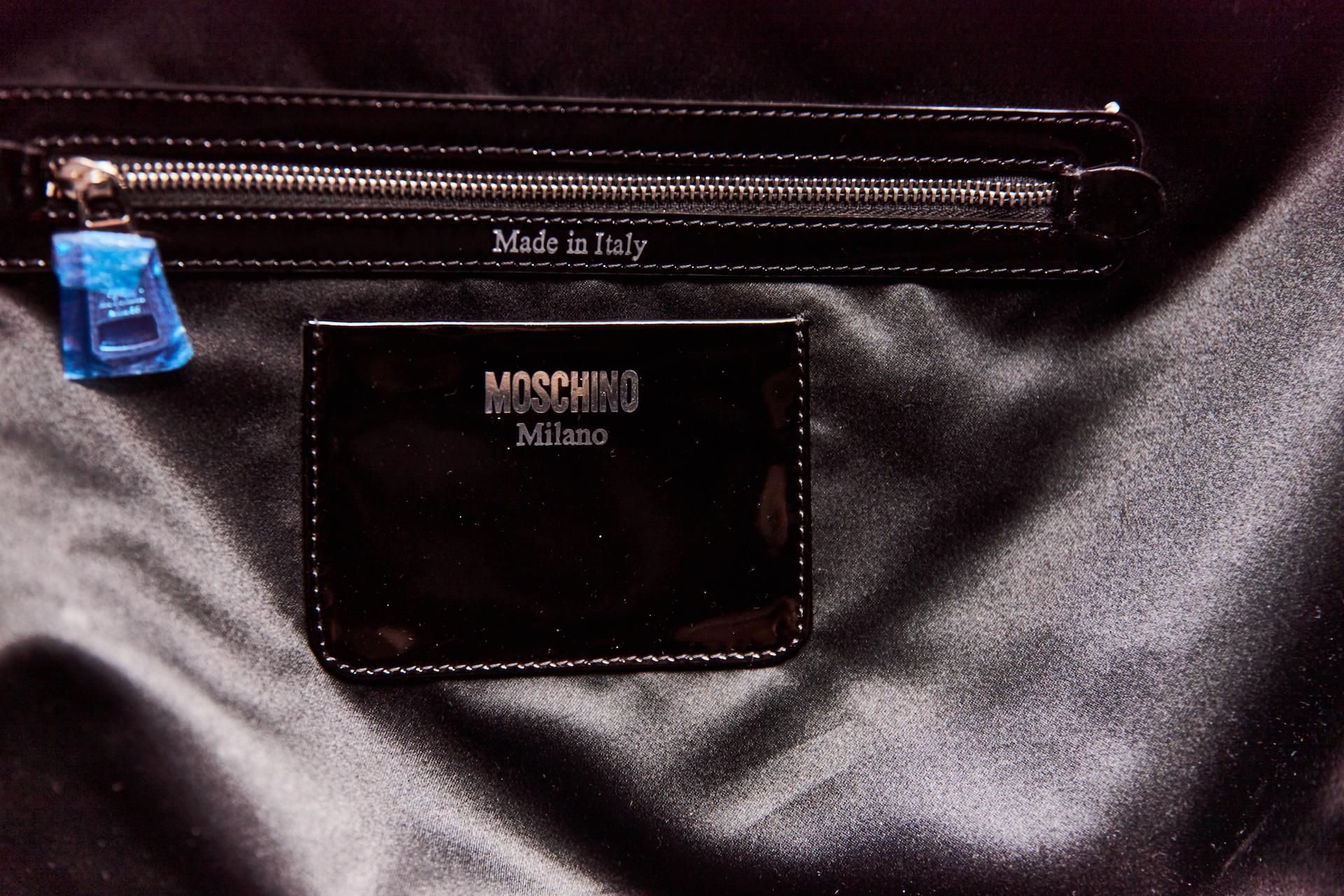 Moschino Jeremy Scott - Borsa oversize in pelle di vitello laminata con brevetto Boombox 2