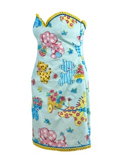 Moschino Jeremy Scott Spring 2022 Look 30 Strapless multicolor dress