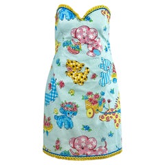 Moschino Jeremy Scott Spring 2022 Look 30 Strapless multicolor dress