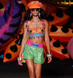 MOSCHINO Jewelled Foil Polka Dot Papier-Mâché Bangle Bracelet