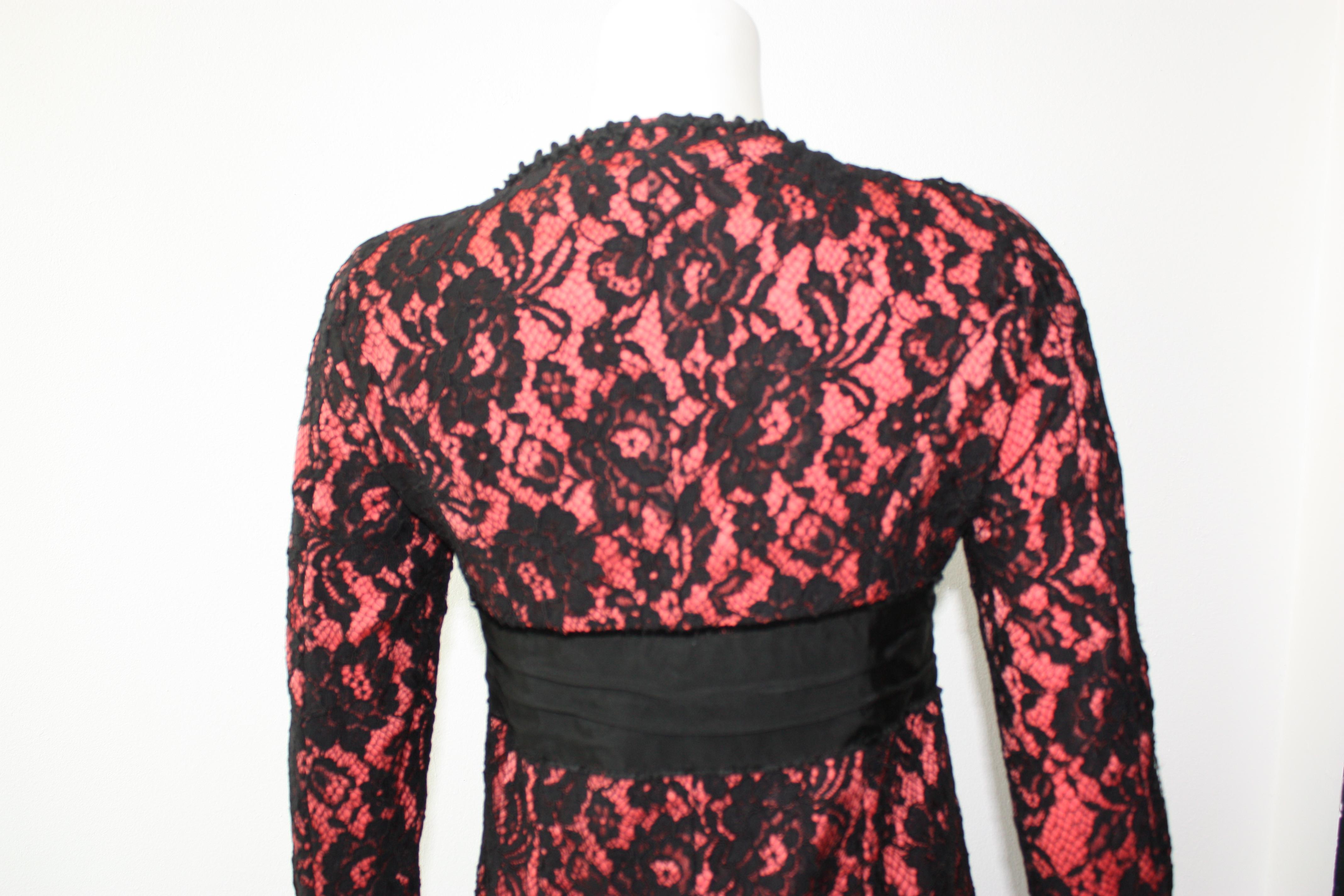 Moschino Lace Black and Pink Waist Coat with Bow Size 6  2