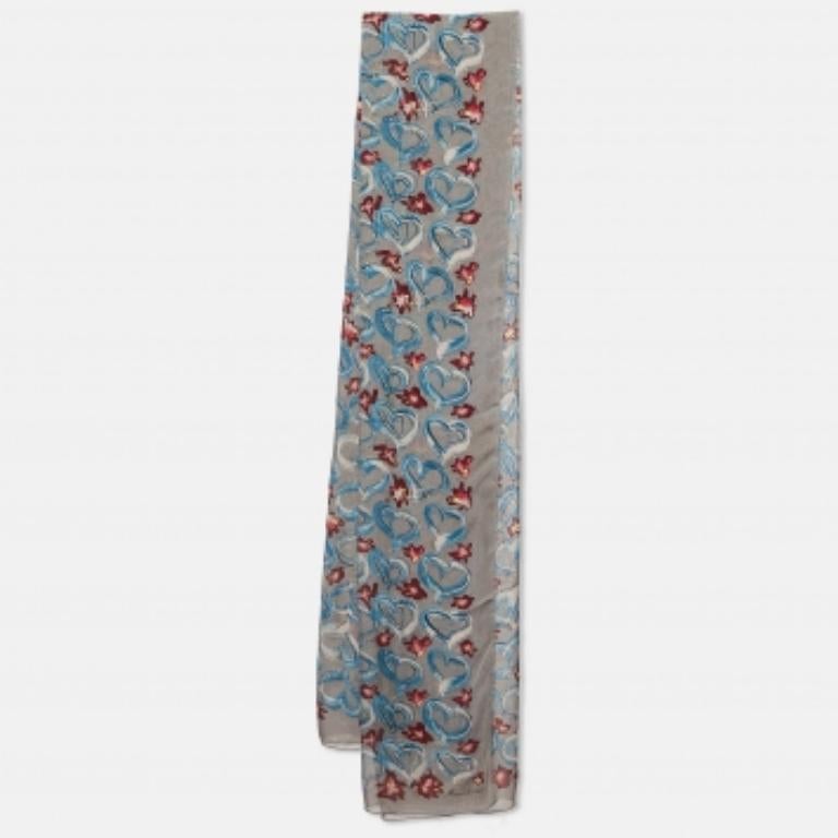 Moschino Larioseta - Écharpe en soie à imprimé floral Bon état - En vente à Dubai, Al Qouz 2