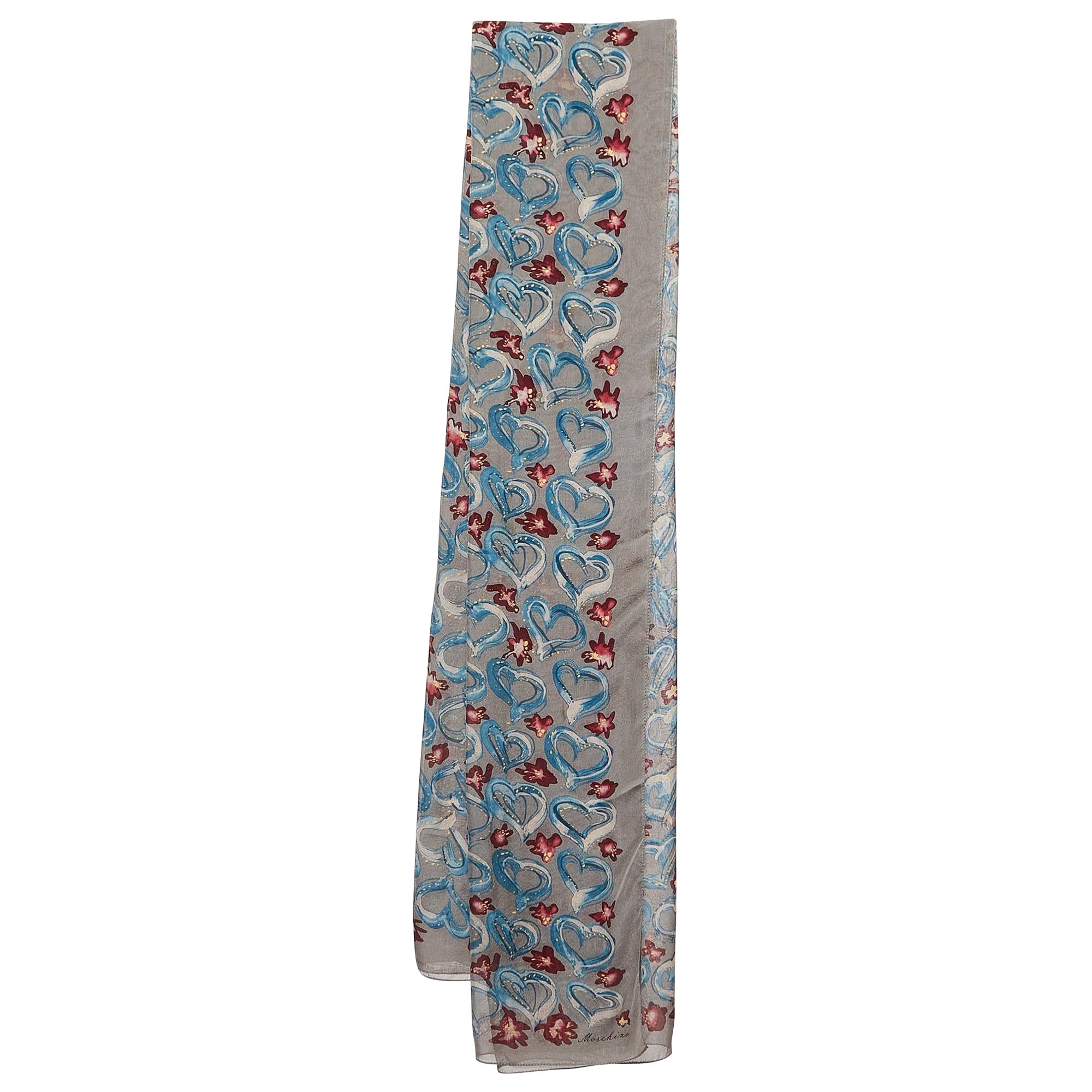Moschino Larioseta Floral Print Silk Scarf