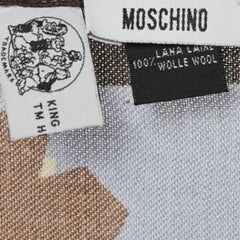 Moschino Larioseta X Popeye Blue Printed Wool Scarf