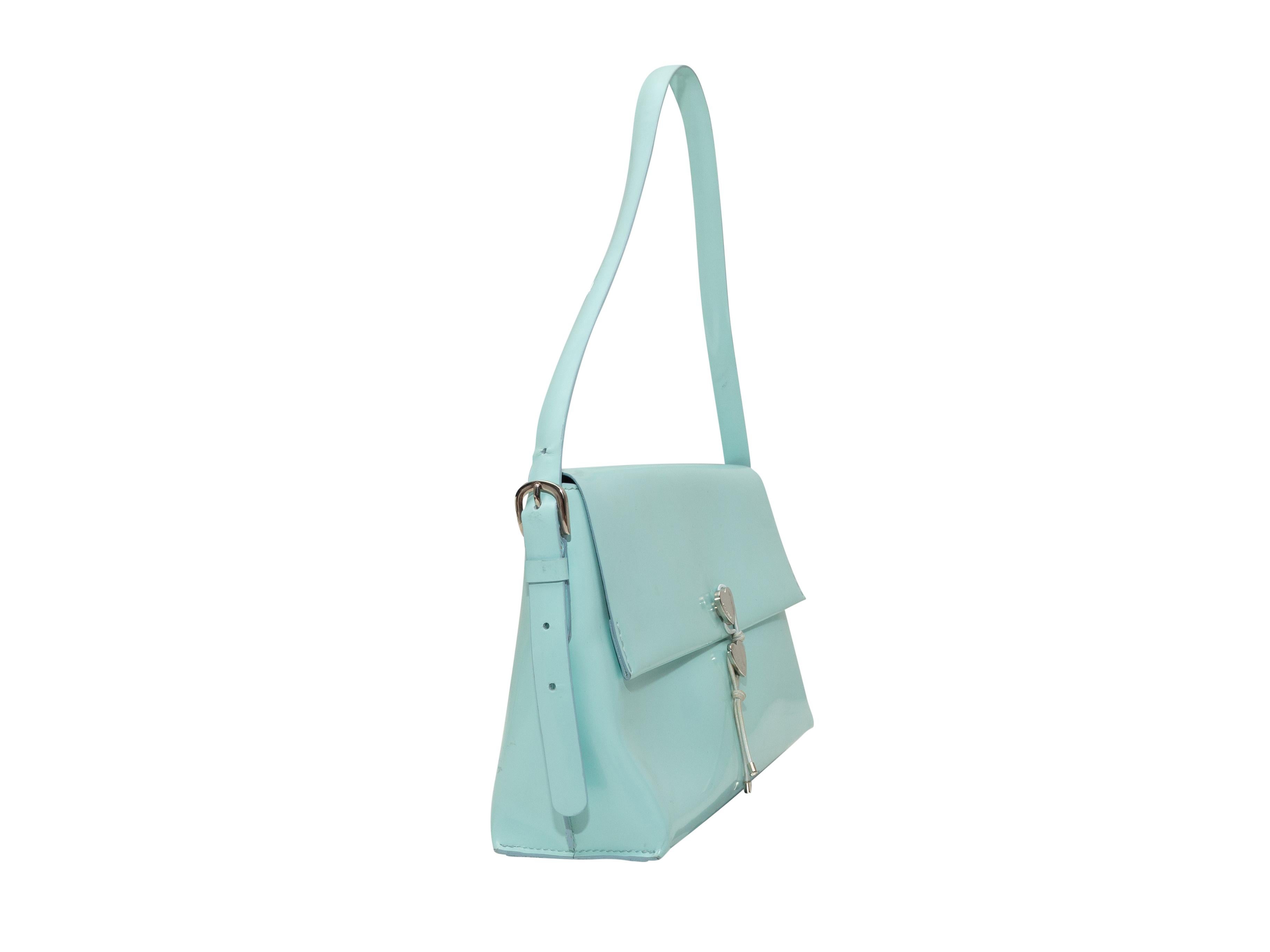 Moschino Light Blue Patent Shoulder Bag In Good Condition In New York, NY