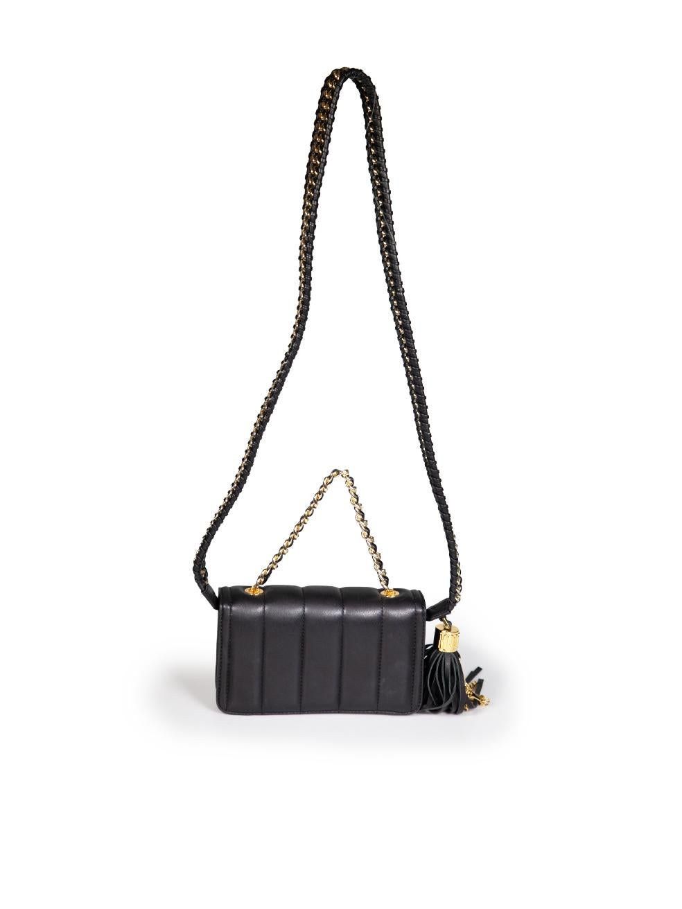 Moschino Limited Edition Black Leather Skull Chain Shoulder Bag In Excellent Condition In London, GB