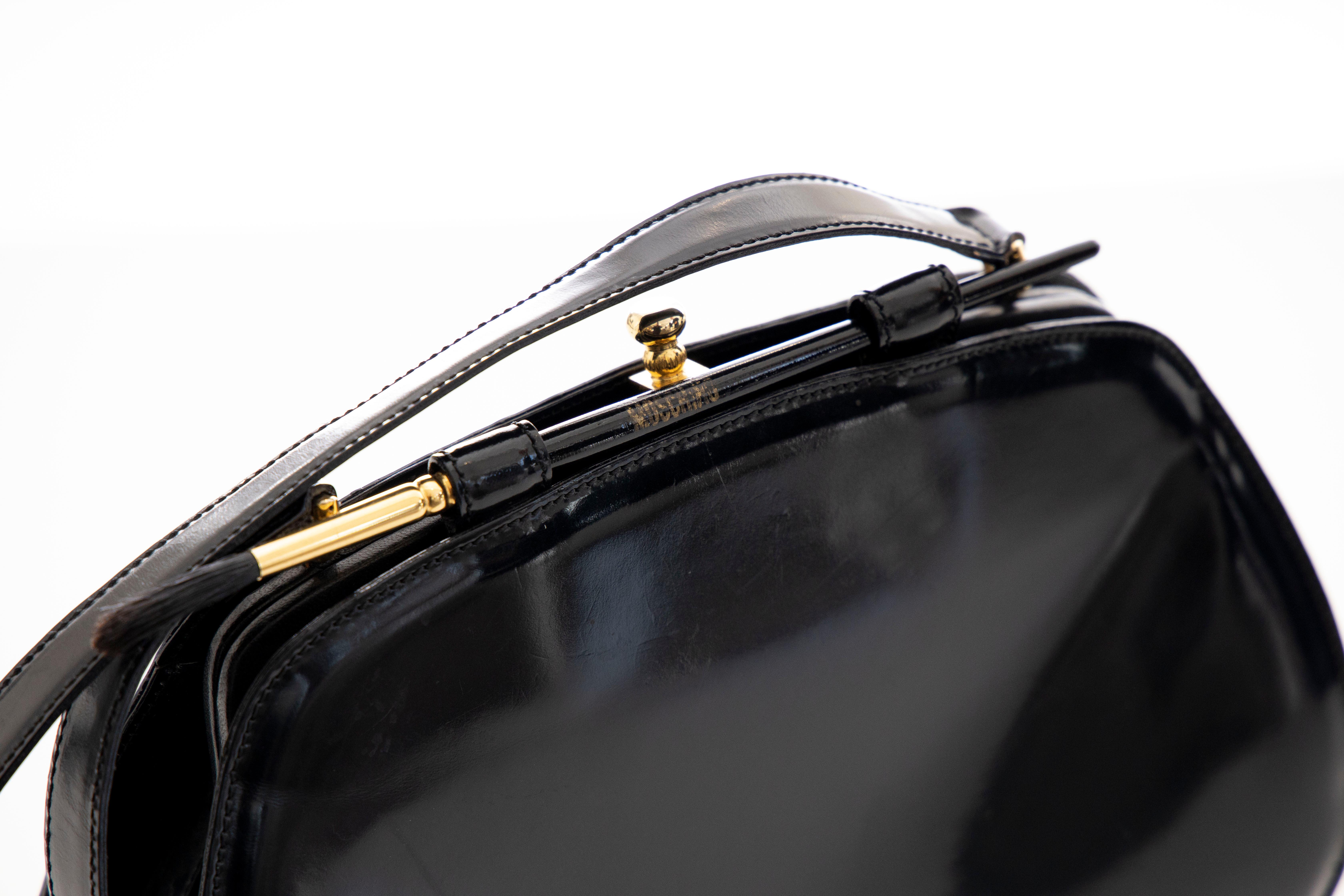 Moschino Limited Edition Black Patent Artist's Palette Handbag, Circa: 1990's 2