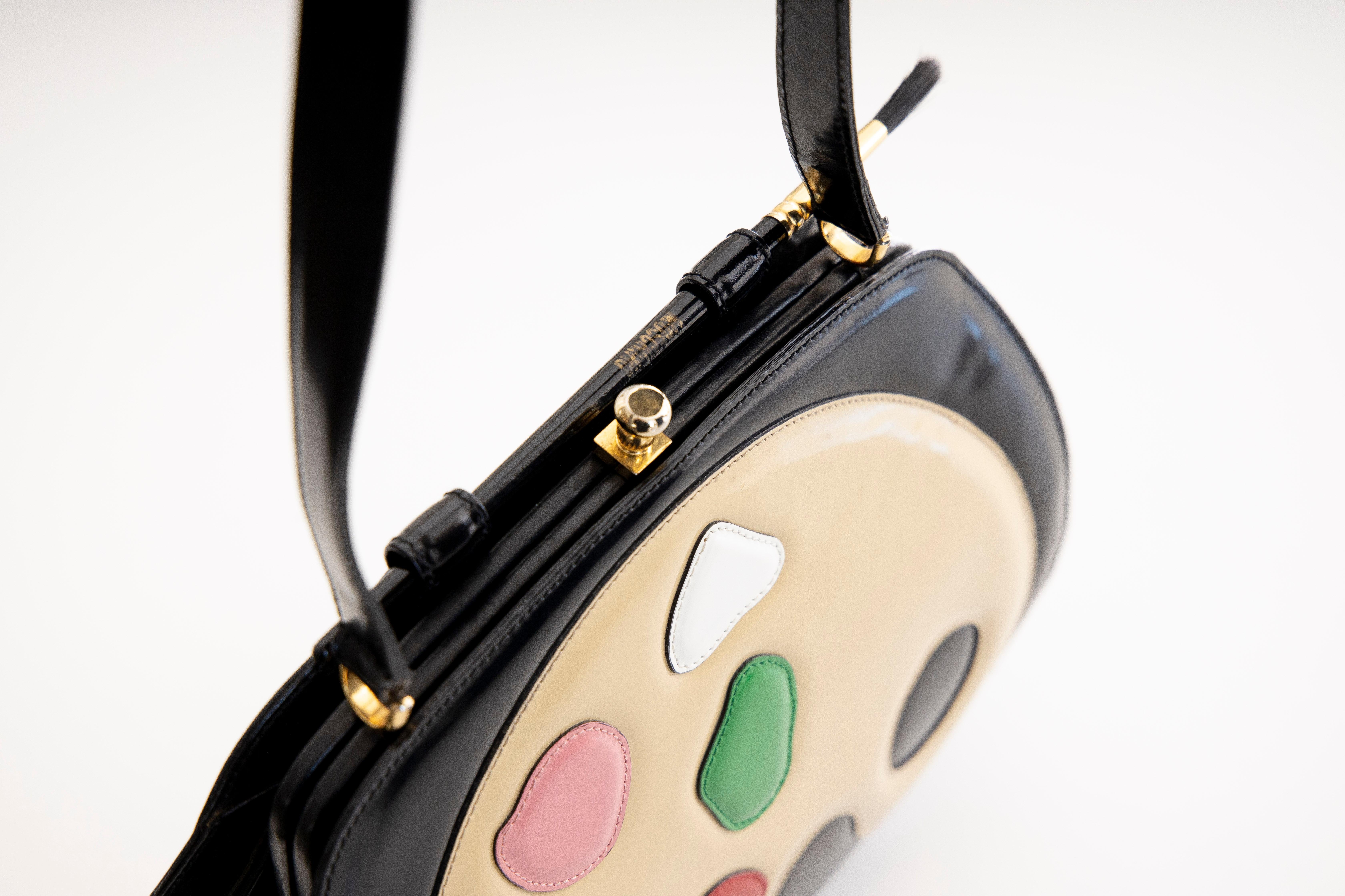Moschino Limited Edition Black Patent Artist's Palette Handbag, Circa: 1990's 3