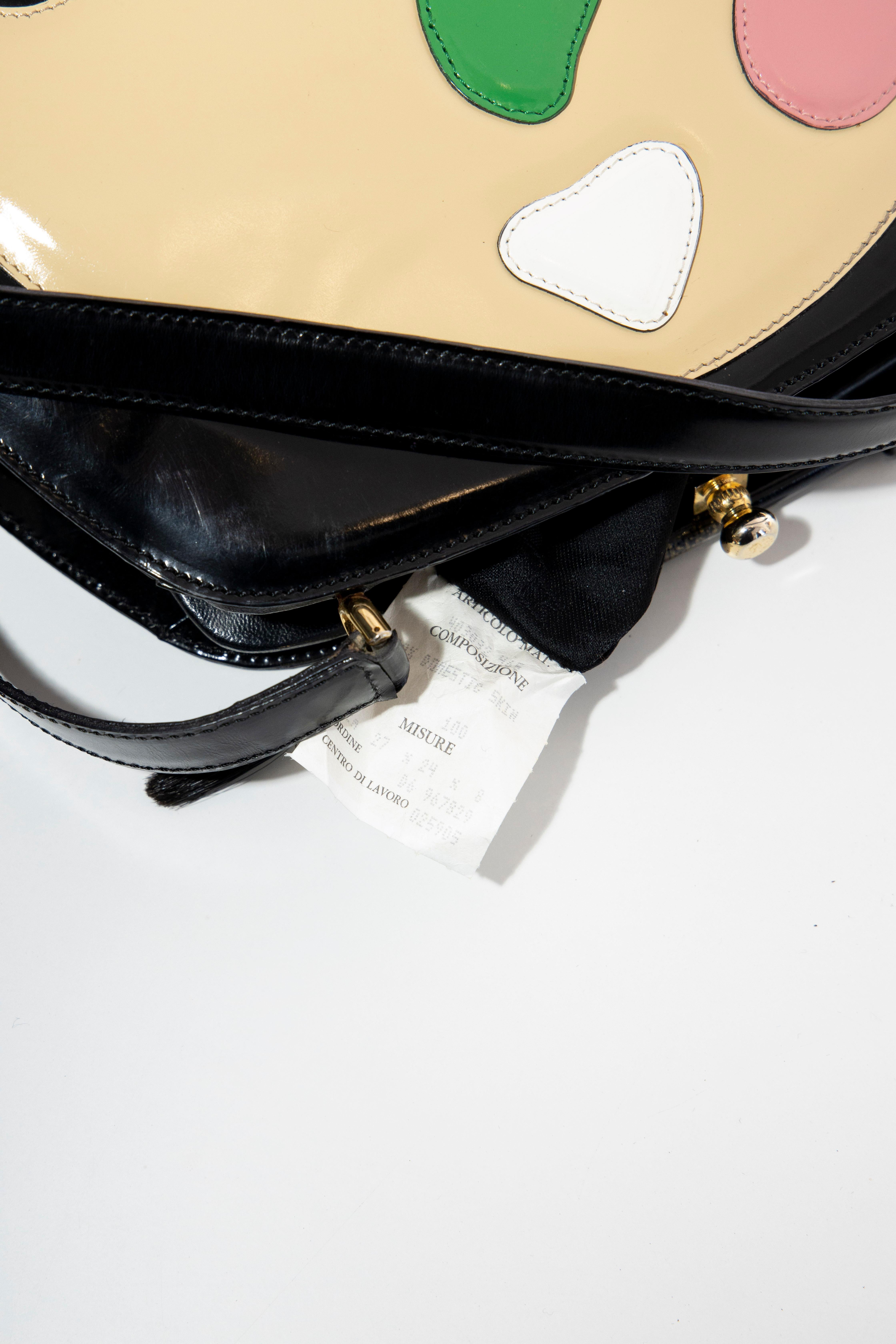 Moschino Limited Edition Black Patent Artist's Palette Handbag, Circa: 1990's 6