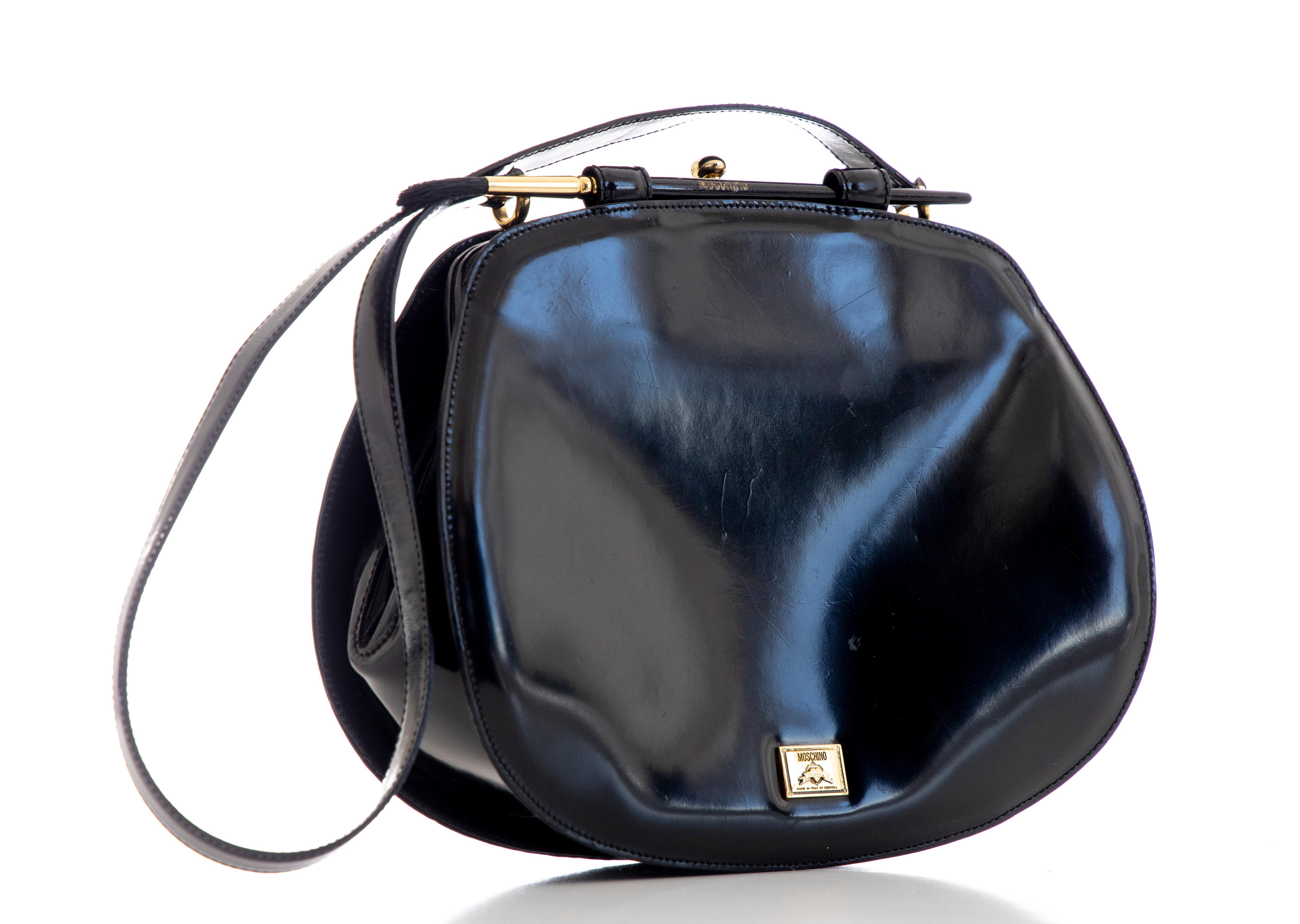 Women's Moschino Limited Edition Black Patent Artist's Palette Handbag, Circa: 1990's
