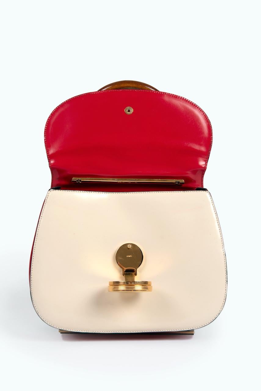 MOSCHINO Lipstick & Compact Color Block Top Handle Double Bag & Strap, c. 1991 6