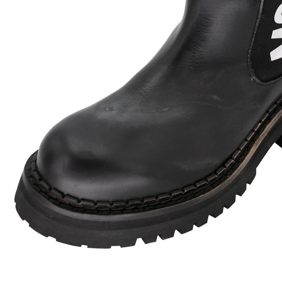 Moschino Logo 7 Leather Commando Short Boots MC-0819P-0002 For Sale 2