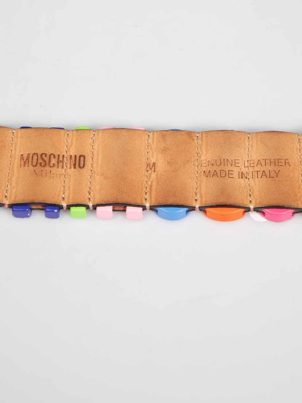 Moschino - Bracelet en cuir avec logo en vente 1