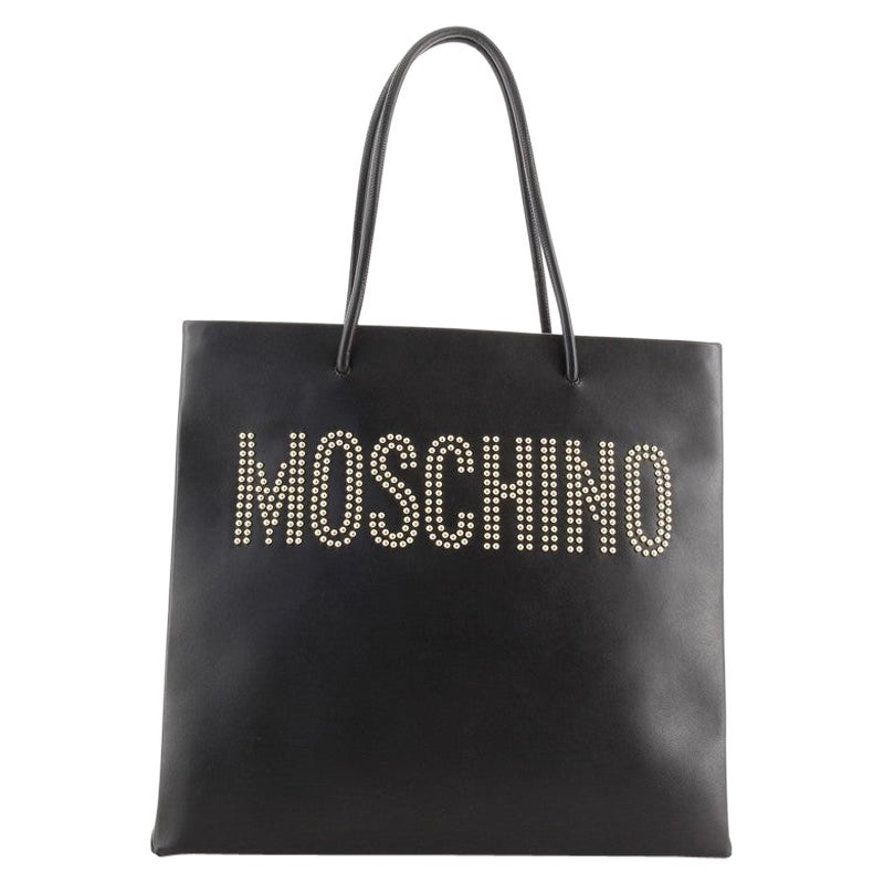 Moschino Logo Shopper Fourre-tout en cuir clouté Moyen