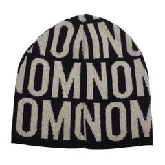 Moschino Logo White And Black Beanie