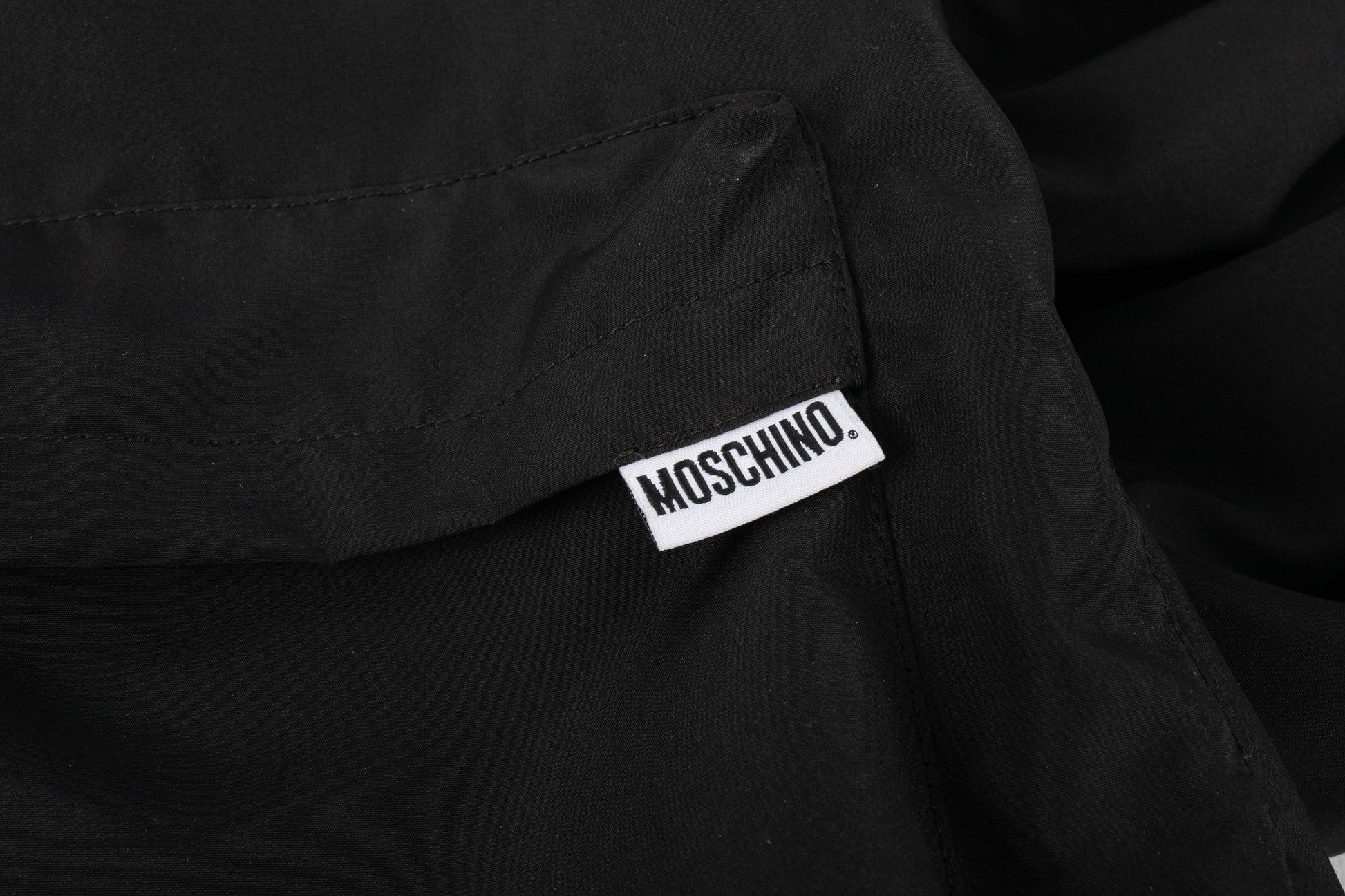 Moschino Long sac à gants en toile noire en vente 2