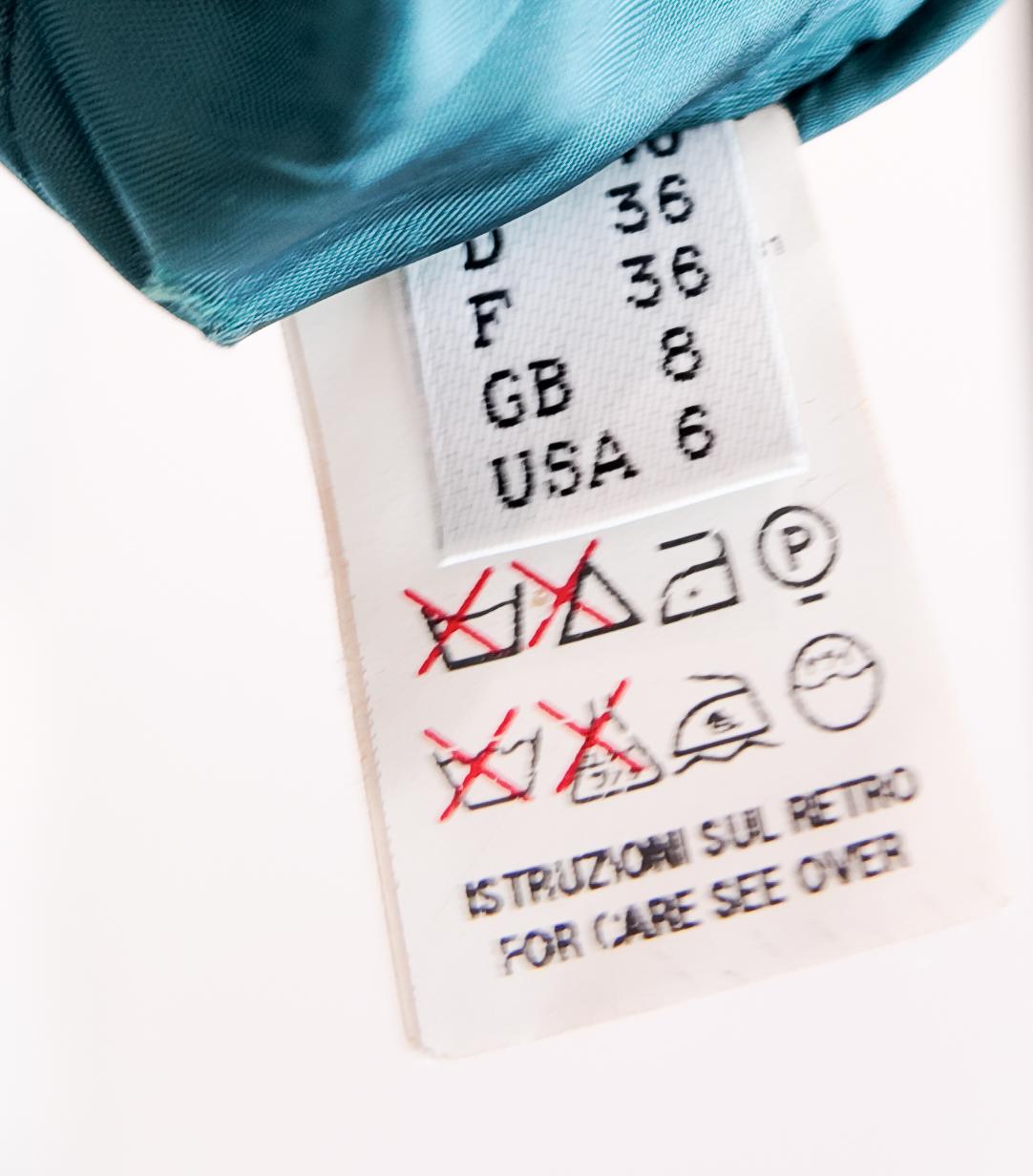 Moschino Vestido formal largo con lazo en forma de A en color verde azulado Azul en venta