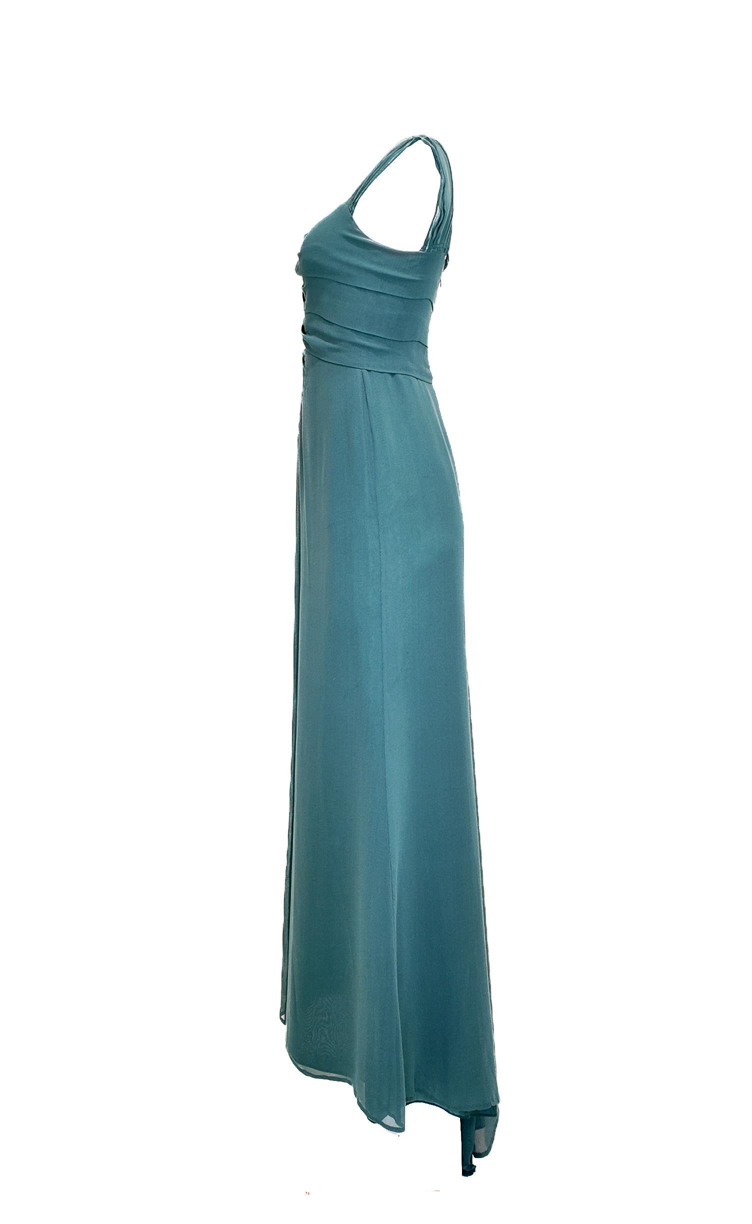 De las mujeres Moschino Vestido formal largo con lazo en forma de A en color verde azulado en venta