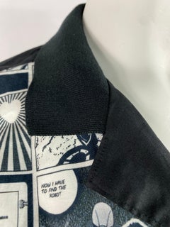 Moschino Love Black and White Graphic Button Down Shirt, Size XXL