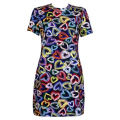 Moschino Love - ‘Multi Heart’ Dress - 'Love Moschino’ Print - Ribbed Collar NEW