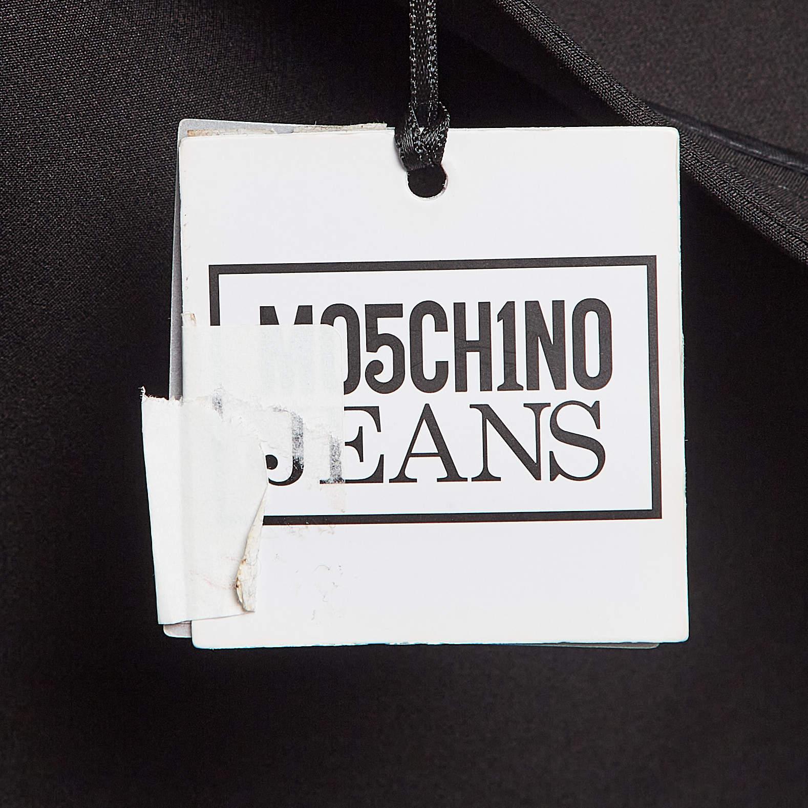Moschino M05CHIN0 Jeans Schwarzer Minirock aus Stretch-Krepp mit Reißverschlussdetails S im Angebot 3