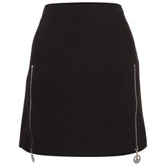 Moschino Jeans M05CHIN0 Mini gonna in crepe stretch nera con dettaglio zip S