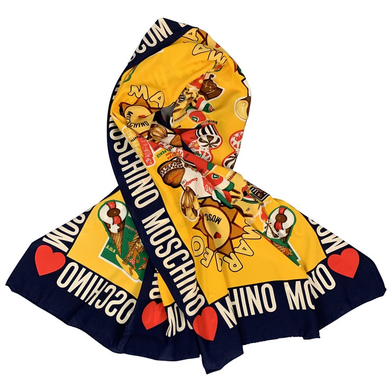 MOSCHINO Marameo Italian Ice Cream Print Silk Scarf at 1stDibs | moschino  scarf, moschino silk scarf, moschino scarf silk