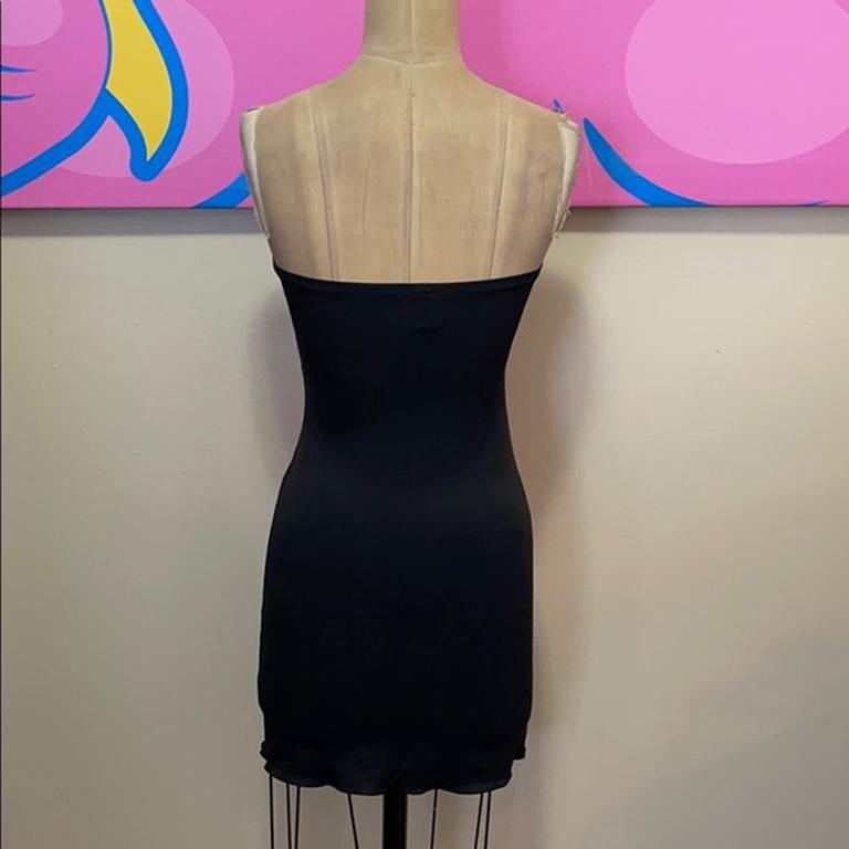 Moschino Mare Black Red Heart Strapless Dress In Good Condition In Los Angeles, CA