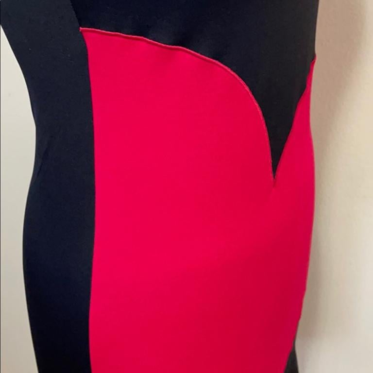 Moschino Mare Black Red Heart Strapless Dress 3