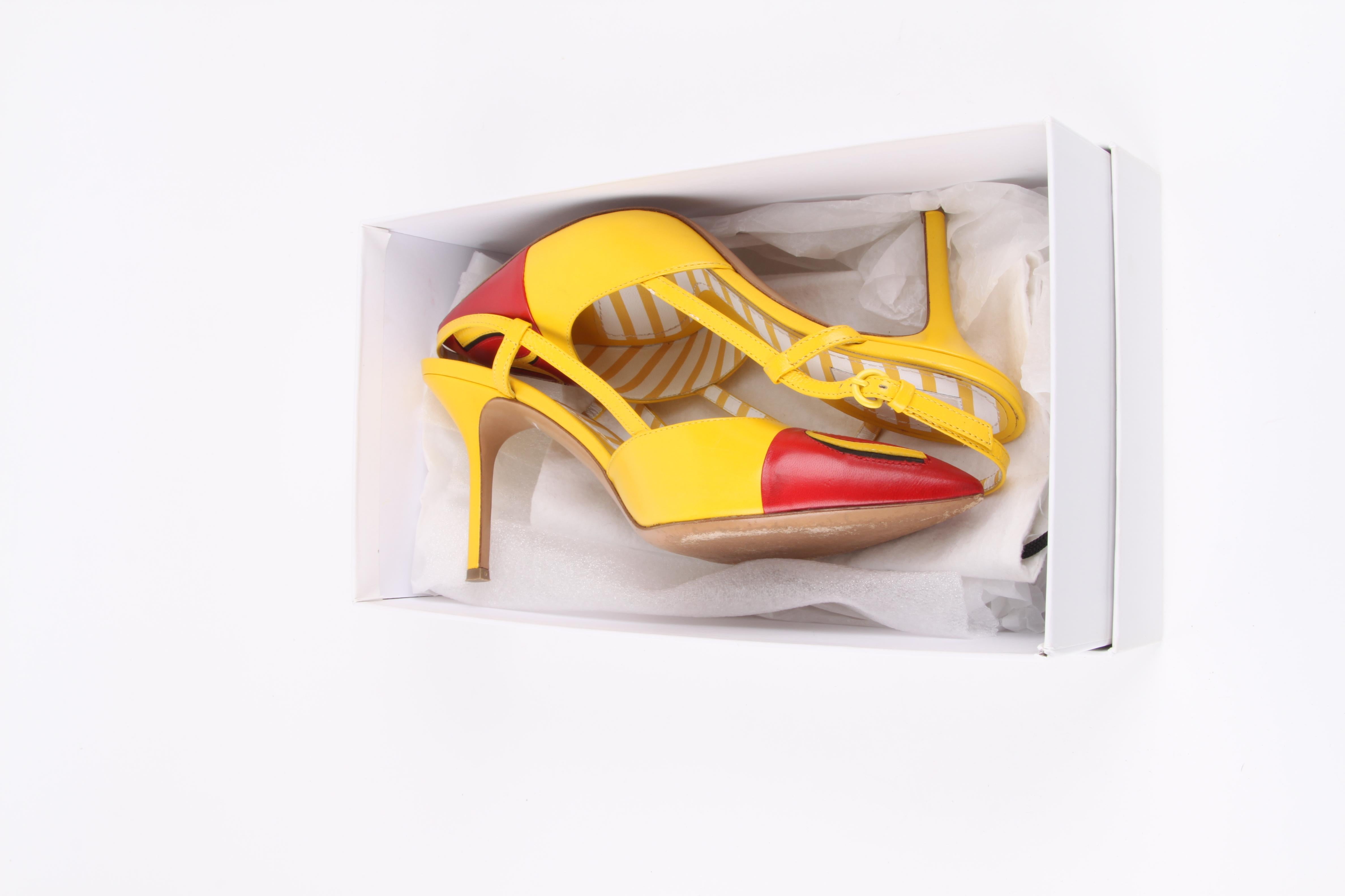 Women's Moschino McDonald's Slingback Pumps - red/yellow