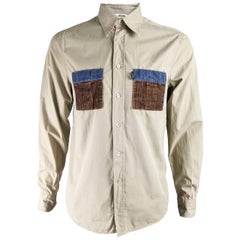 Moschino Mens Vintage Denim & Corduroy Pocket Shirt