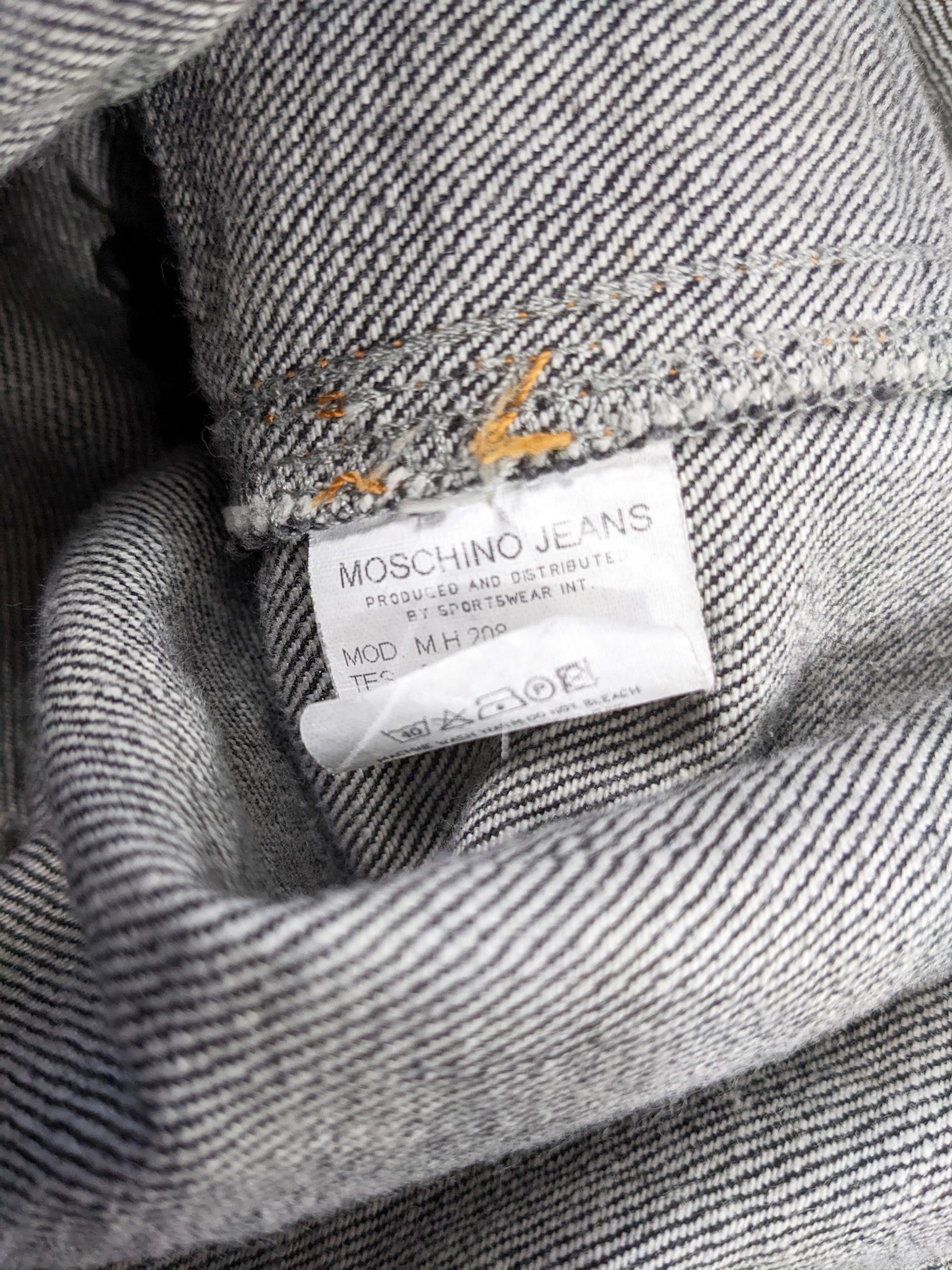 Chaqueta vaquera negra Moschino para hombre, años 90 2