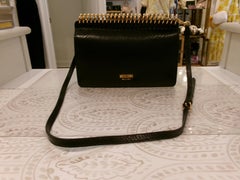 Moschino Milano Snake Embossed BLACK Shoulder Bag