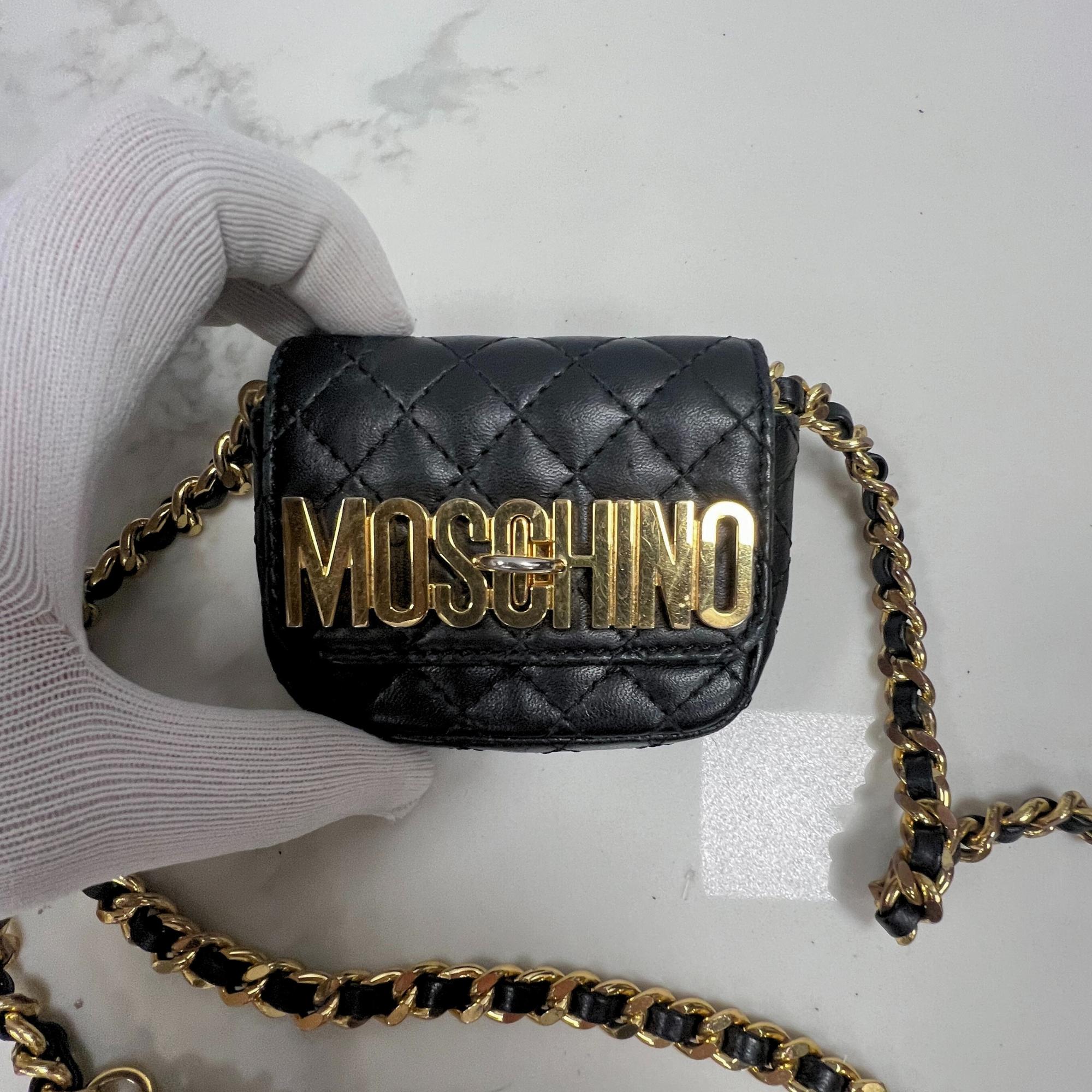 Women's Moschino Mini Quilted Leather Waist Bag For Sale